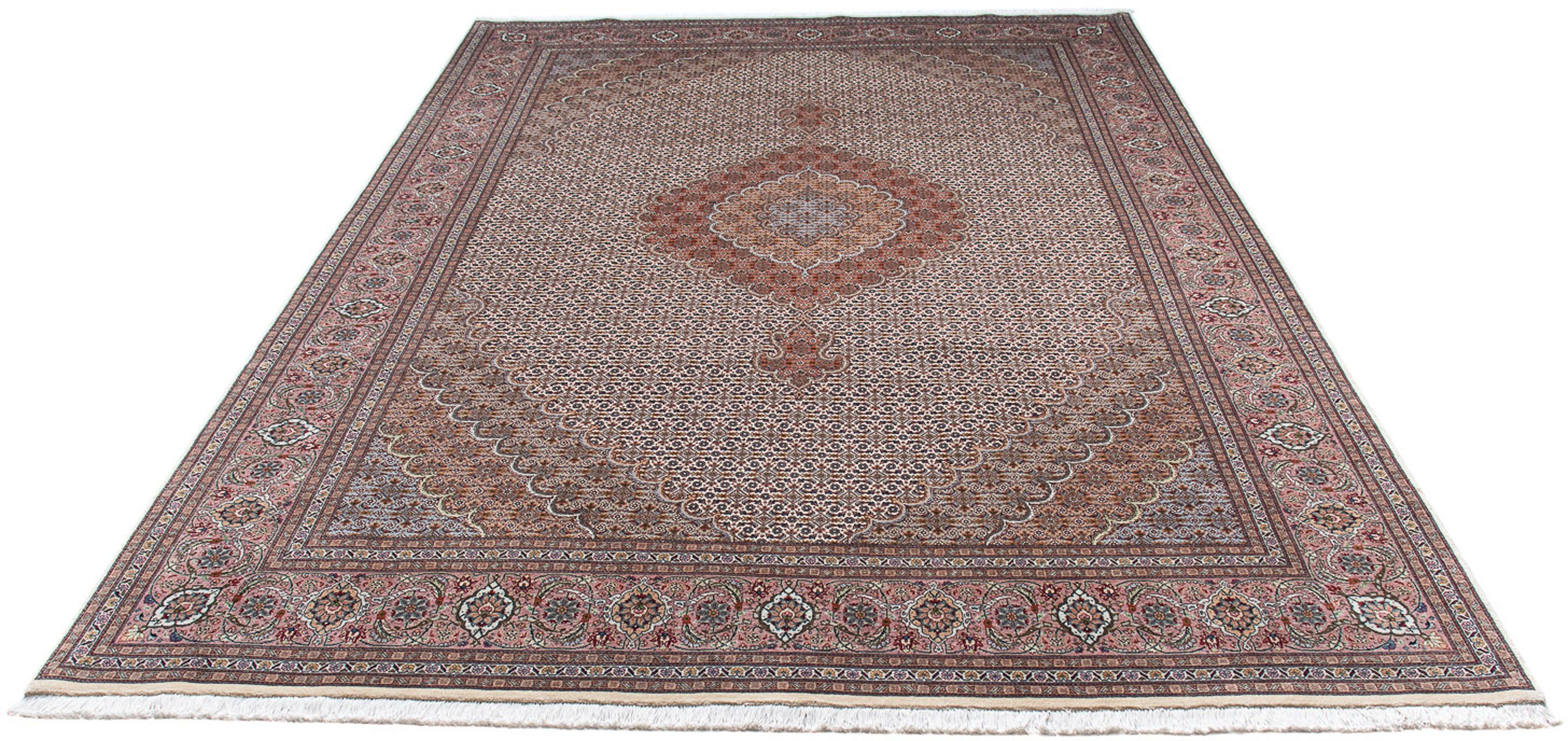 Orientteppich Perser - Täbriz - 307 x 197 cm - hellbraun, morgenland, rechteckig, Höhe: 10 mm, Wohnzimmer, Handgeknüpft, Einzelstück mit Zertifikat
