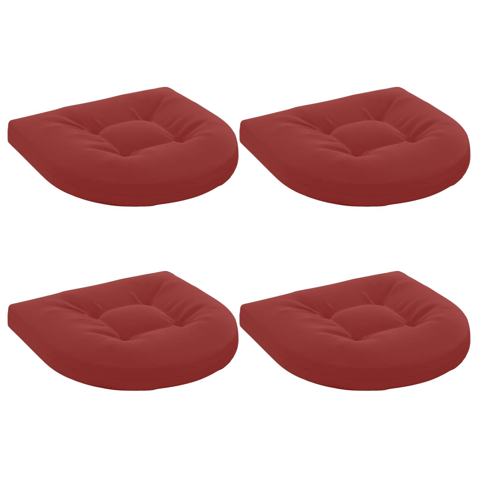 vidaXL Sitzauflage 4-teilige Sitzkissen 4 stk. 100 % Polyester Weinrot, (4 St)