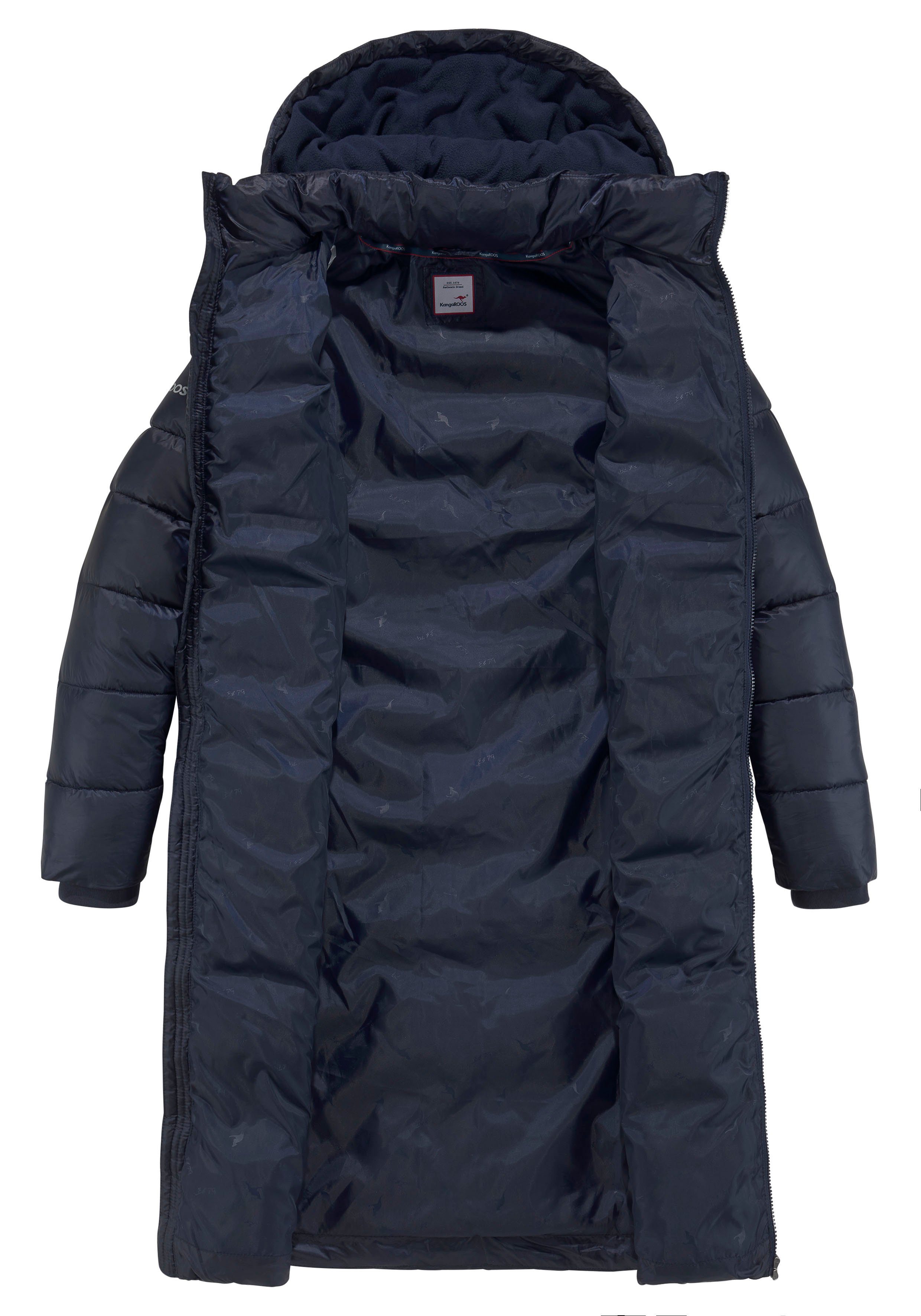 abnehmbarer aus Steppmantel mit (Jacke navy Kapuze Material) KangaROOS nachhaltigem