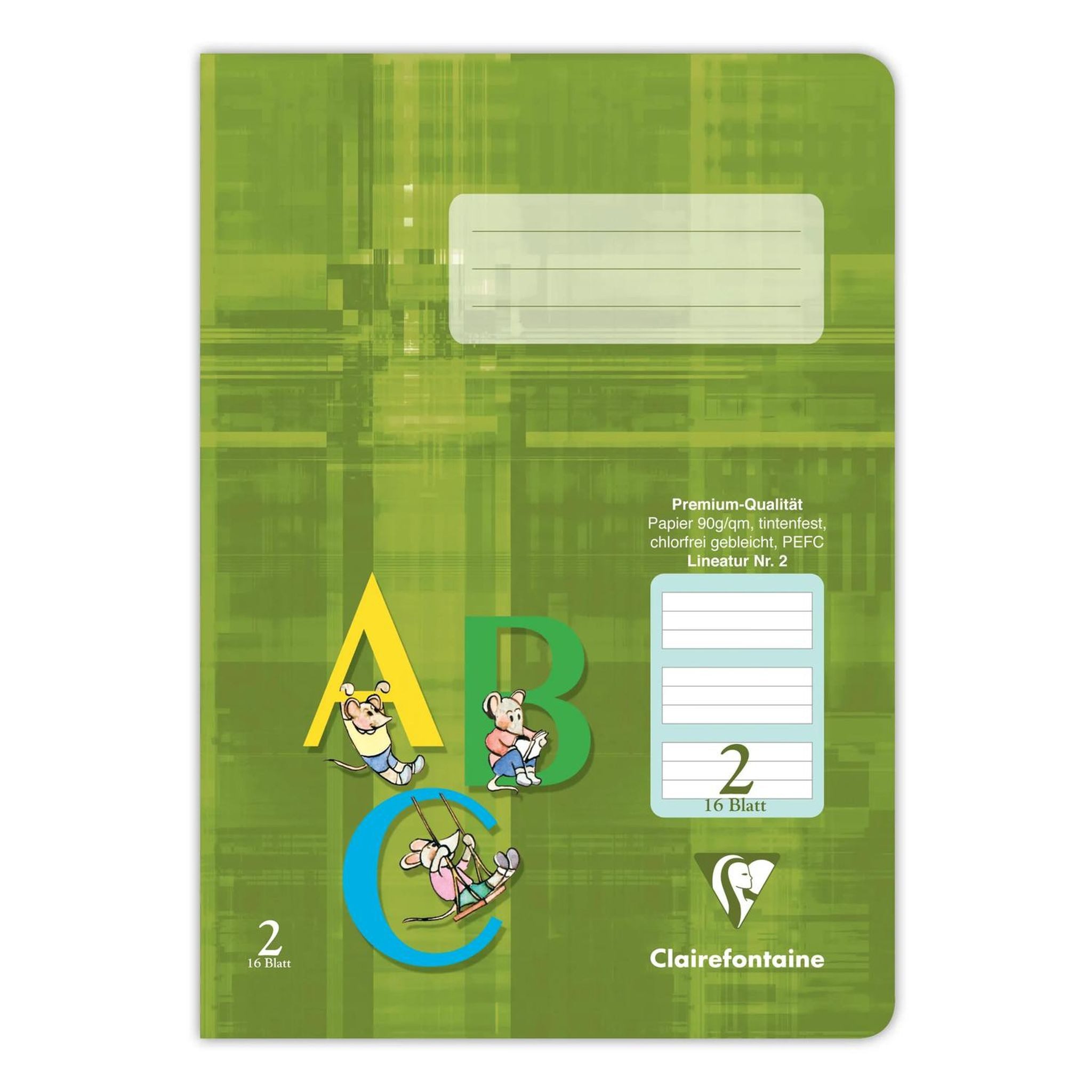 CLAIREFONTAINE Schulheft Clairefontaine Heft A5 Premium Lin. 2 gn 16Bl