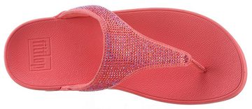 Fitflop LULU CRYSTAL EMBELLISHED TOE-POST SANDALS - HOTFIX Dianette, Keilabsatz, Sommerschuh, Zehentrenner mit weichem Zehensteg