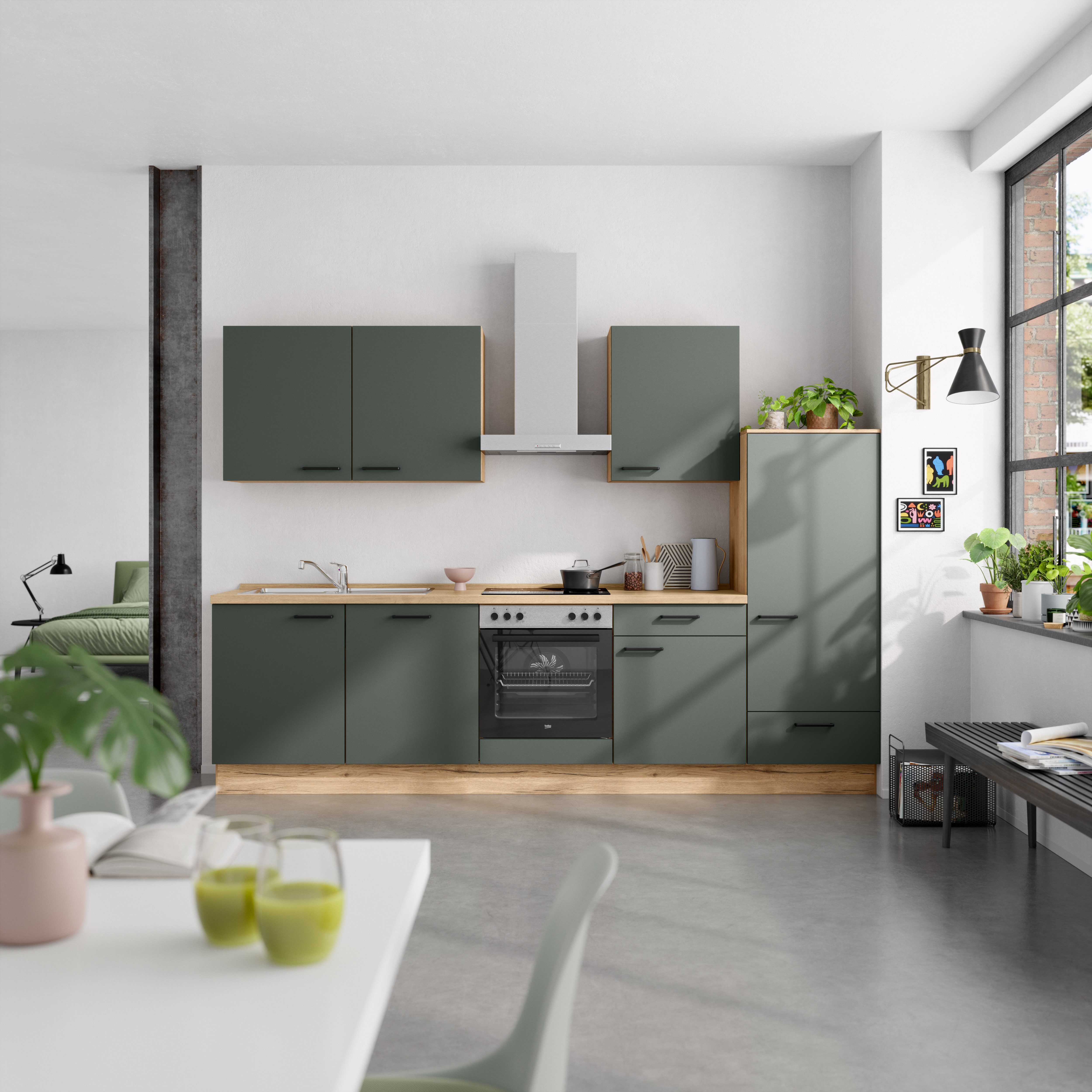 nobilia® Küchenzeile "Easytouch I", NEU: individuell anpassbar mit gratis Profi-Beratung, vormontiert, Breite 300 cm, Ausrichtung wählbar, wahlw. mit E-Geräten
