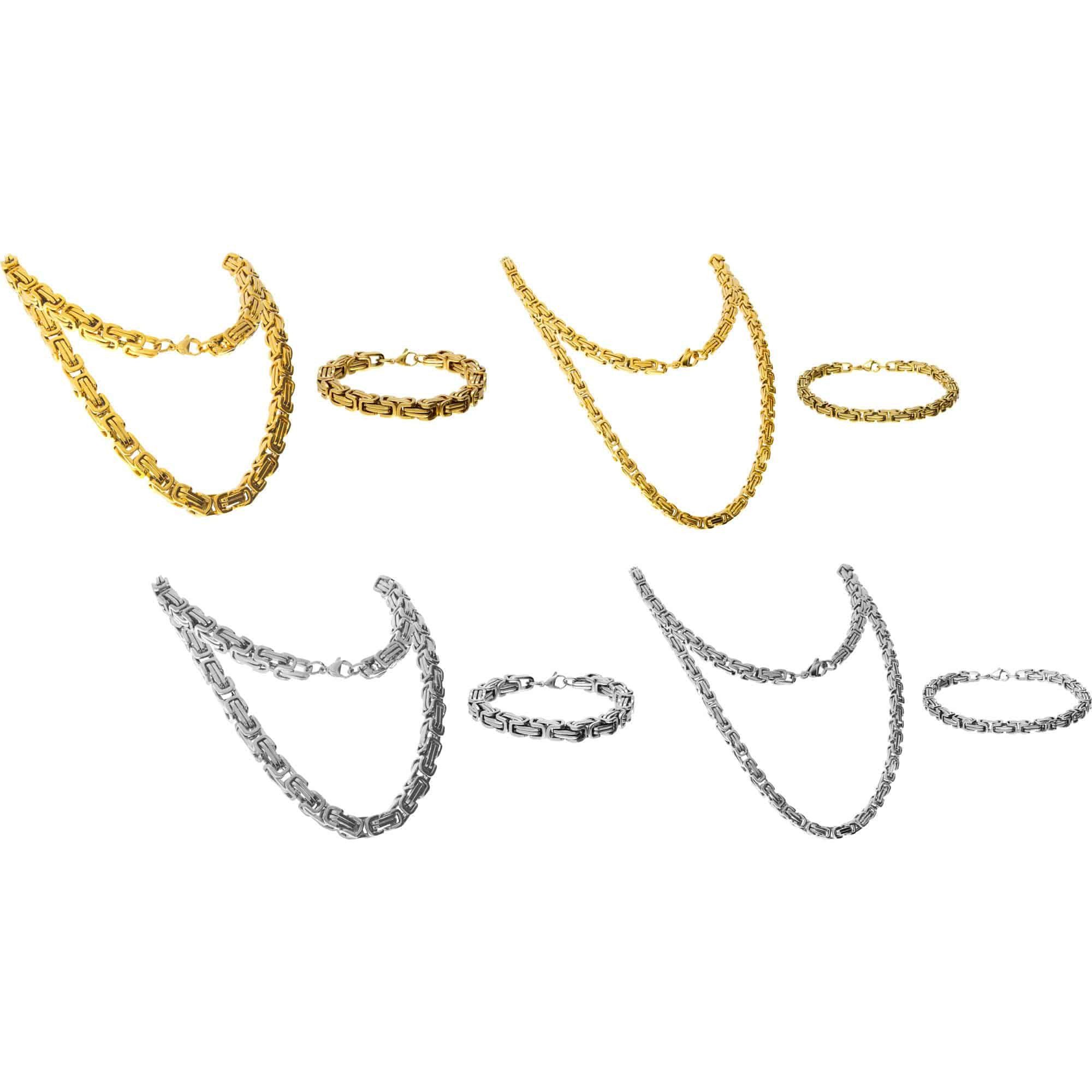 FILANGO Gliederkette SET Chirurgenstahl Königskette + Königsarmband (Ketten)