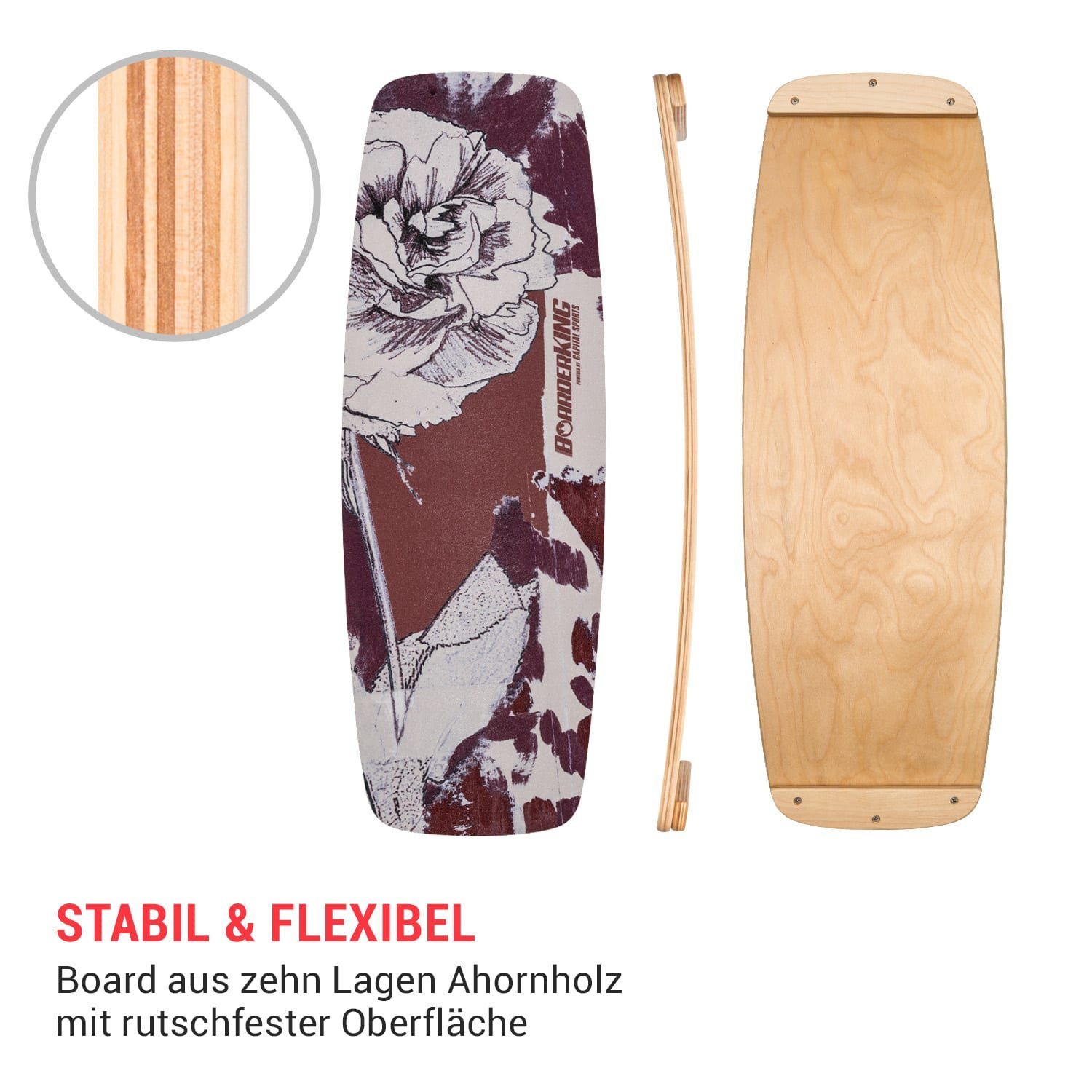 Floral Half Indoorboard BoarderKING Ball Curved