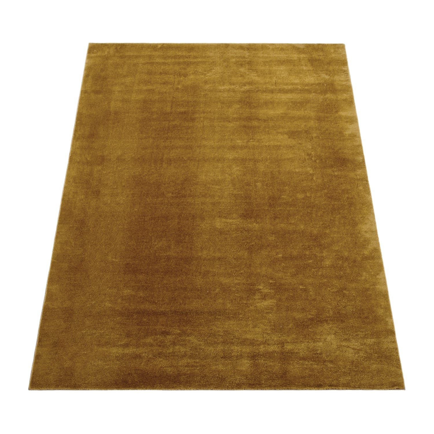 KADIMA DESIGN Teppich waschbar Unifarben Wohnzimmer schmutzabweisend Teppich Kurzflor, Läufer, Höhe: 14 mm, Florhöhe: 10 mm, 100% Polyester, Läufer, 80x150cm, Senf