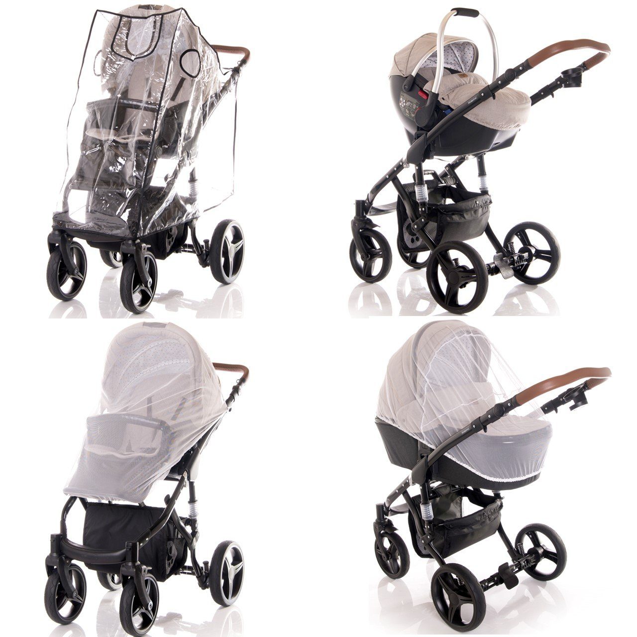 Lorelli Kombi-Kinderwagen Kombikinderwagen Rimini, 2 in 1 Tragewanne Sportsitz Wickeltasche faltbar