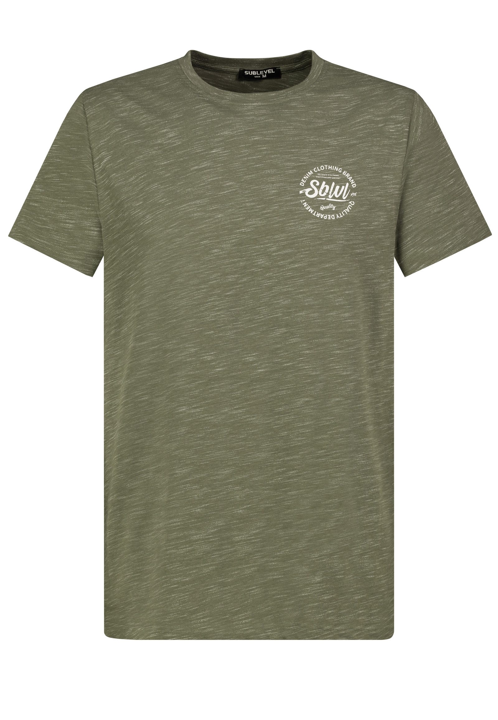 SUBLEVEL T-Shirt Urbanes Design mit Logo auf Brust und Melange HAKA Shirt günstig online kaufen
