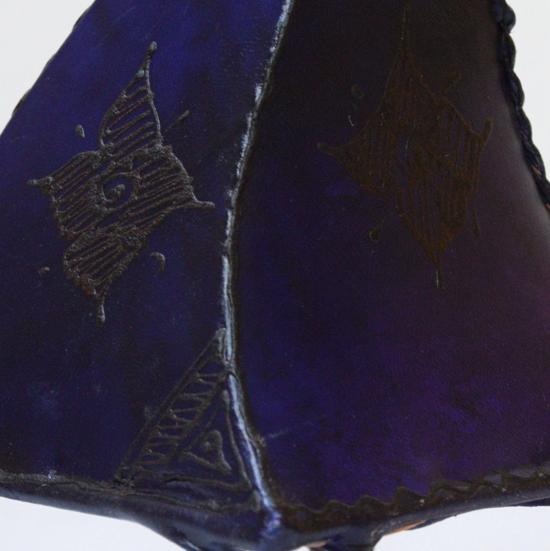 SIMANDRA Stehlampe marokkanische Lederlampe Mellah Orient 35-38 cm, ohne Leuchtmittel Lila
