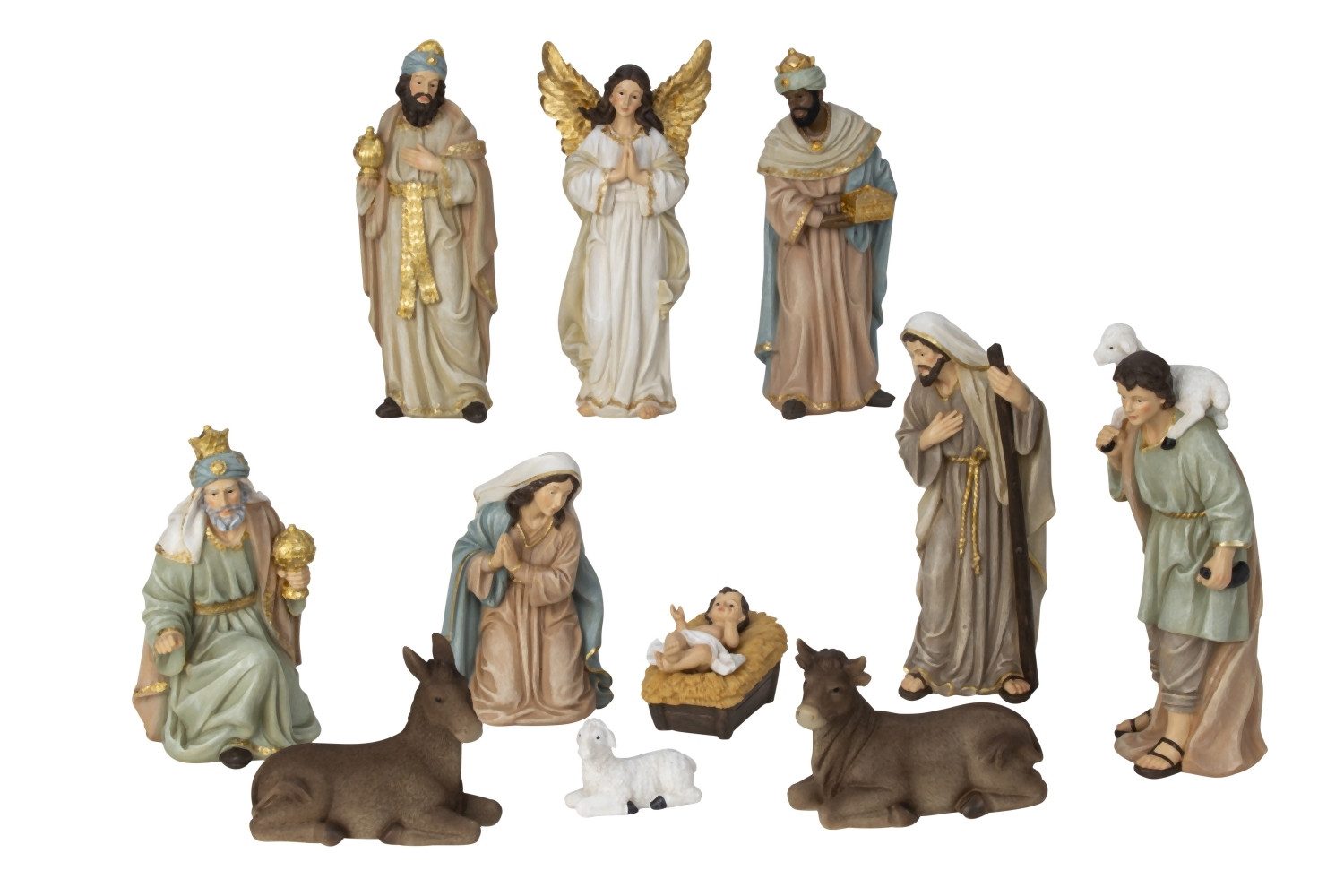 MF Krippenfigur Weihnachtskrippen Set Florentino 11tlg Krippenfiguren Polyresin (11 St)