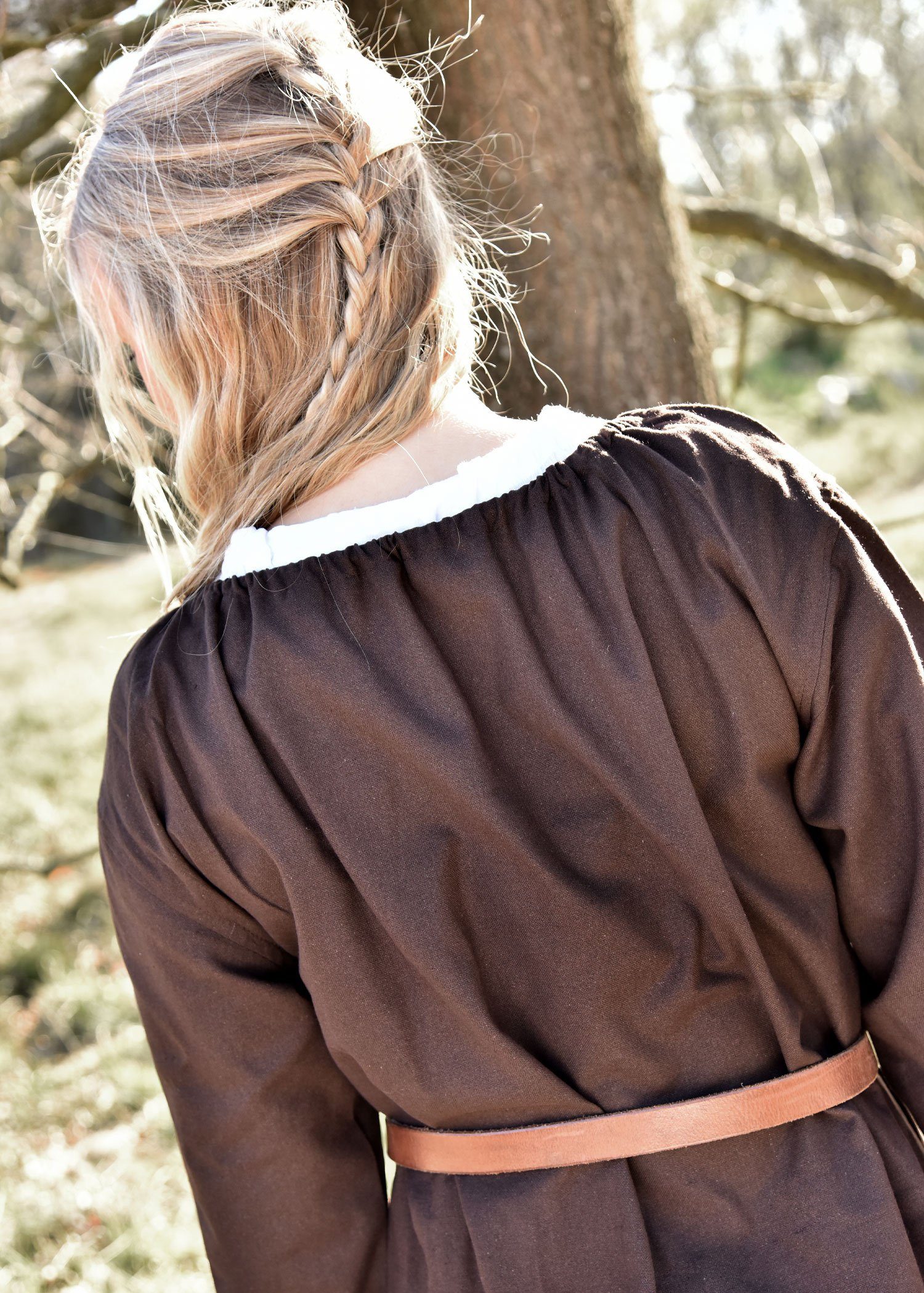 Battle Merchant Burgfräulein-Kostüm Mittelalterkleid, Unterkleid Braun, Ana, Gr. S