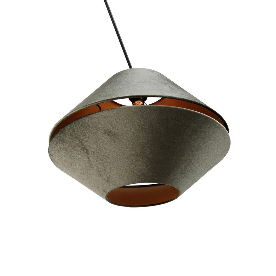 Qazqa Pendelleuchte Blitz shade, ohne Leuchtmittel, E27, Grün, Klassisch / Antik, Velours, 1-flammig