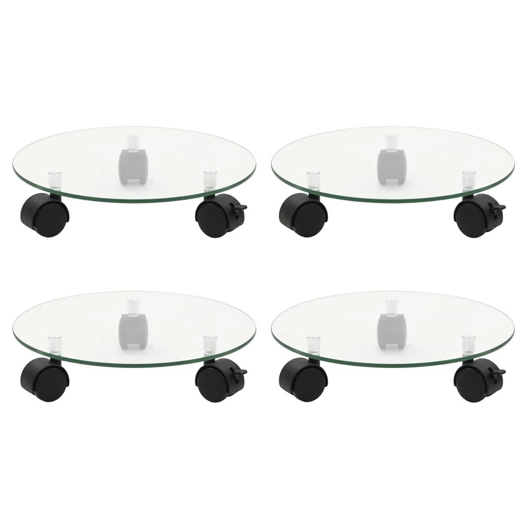 vidaXL Blumenständer Pflanzenroller 4 Stk. 28 cm Hartglas Rund (4 St)