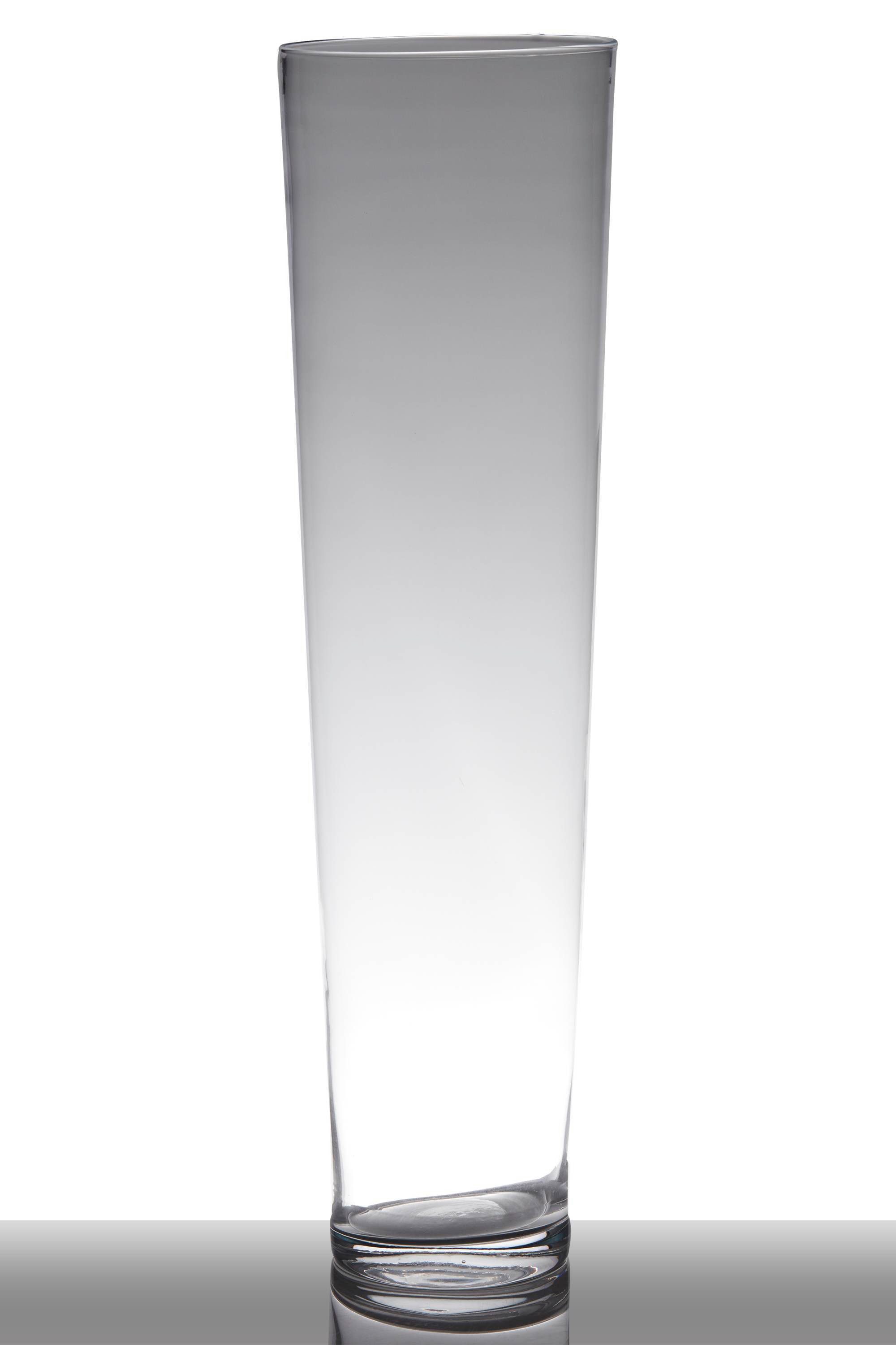 INNA-Glas Bodenvase Glas Lorena, Trichter - rund, klar, 70cm, Ø 19cm - Konische Vase
