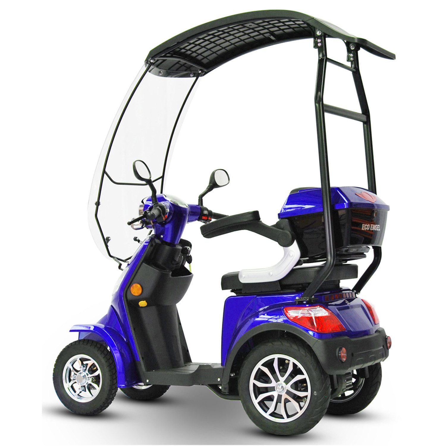 ECO ENGEL Elektromobil E-Scooter 4 Räder ECO ENGEL 510 Rot, 25 km/h mit Dach, Topcase und Dach