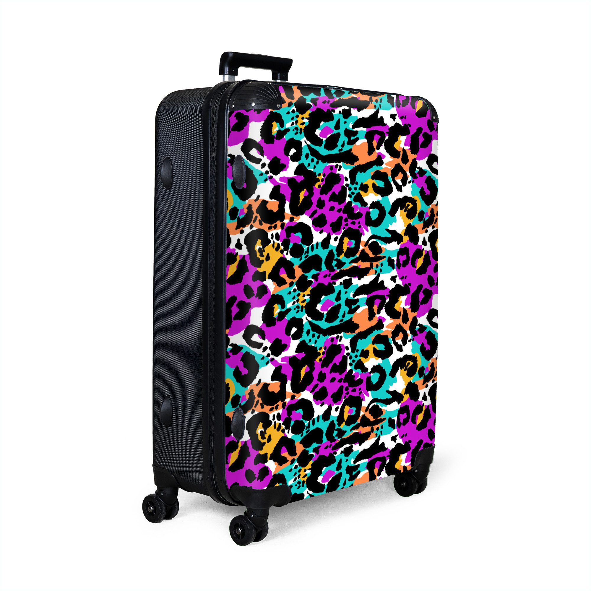 NoBoringSuitcases.com© Hartschalen-Trolley Tiermuster - Neon - günstig online kaufen