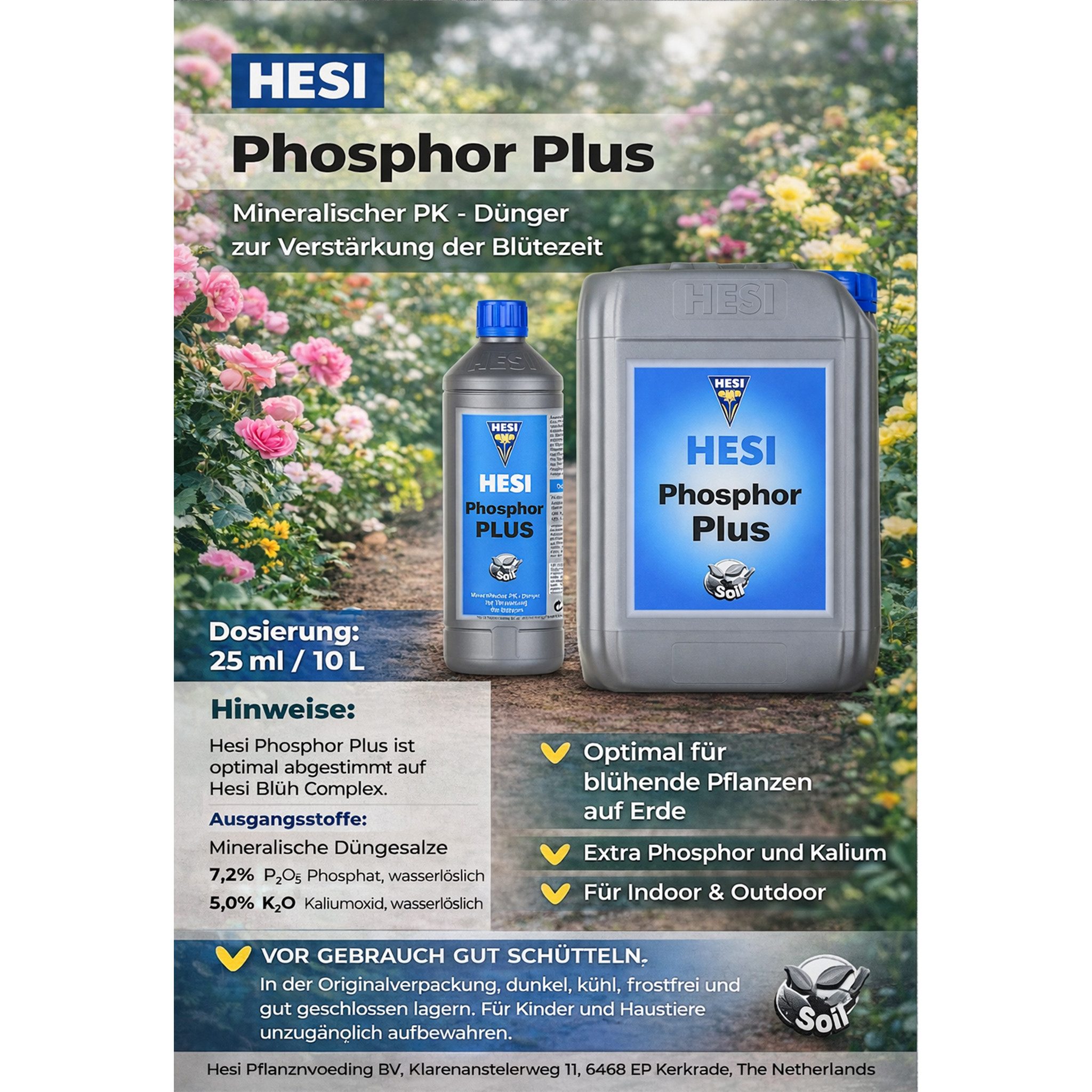 HESI Spezialdünger 500 ml HESI Phosphor Plus Blütendünger Grow Dünger organisch, Blütenpracht Blütenelixier