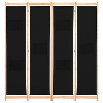 vidaXL Raumteiler Raumteiler spanische Wand Trennwand 4tlg Paravent Schwarz 160 x 170 x