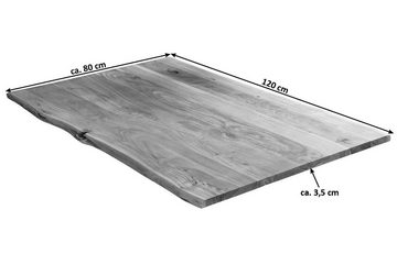 Junado® Tischplatte Milo, massives Akazienholz, in nussbaum- oder naturfarben von 120cm - 300cm