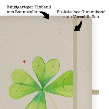 Mr. & Mrs. Panda Notizbuch Blume Kleeblatt - Transparent - Geschenk, Umzug, Tagebuch, Sommer Dek Mr. & Mrs. Panda, Personalisierbar