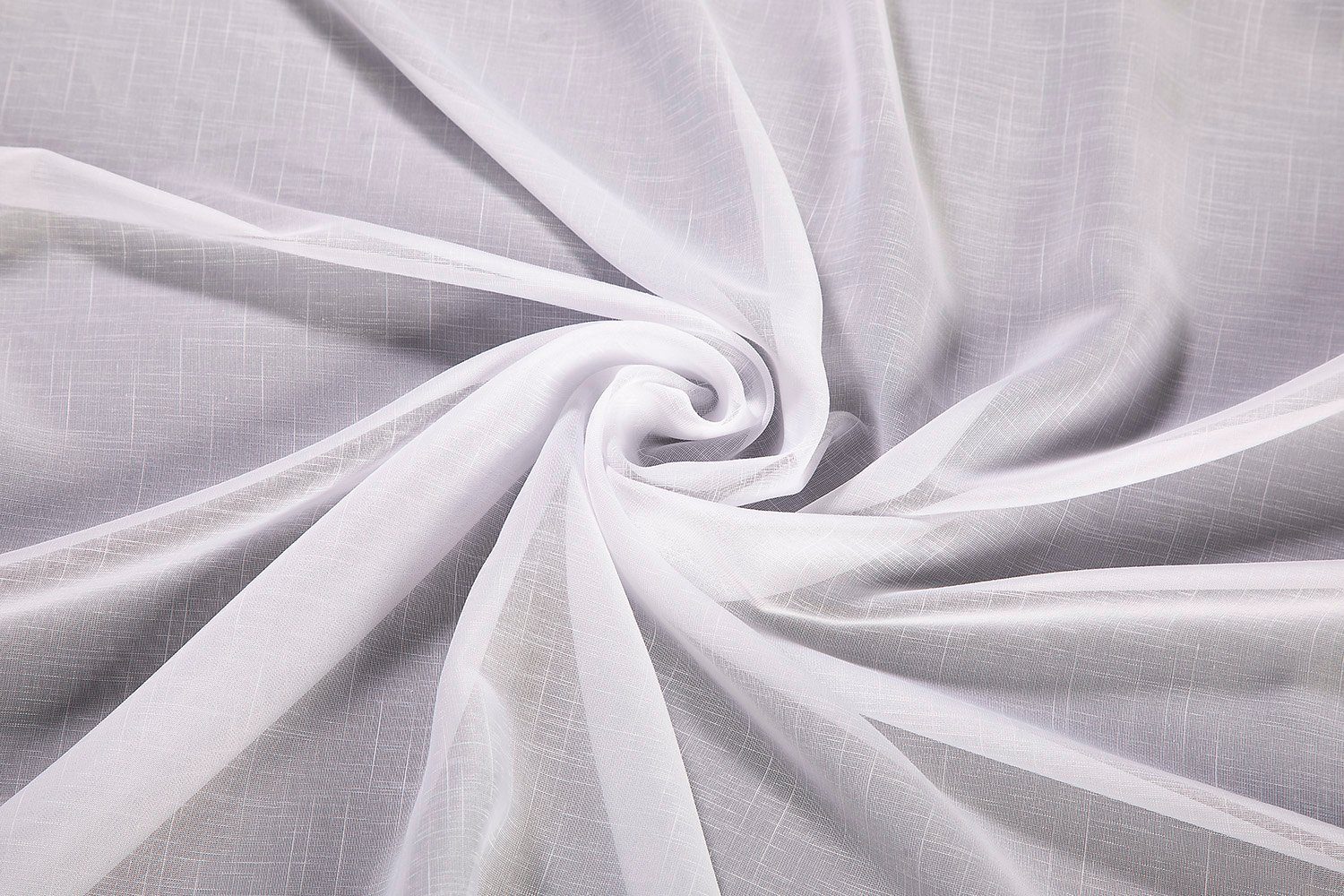 DecoHome24 Gardine Voile mit Effekt Weiß (1 St), Kräuselband, halbtransparent, Voile, Store – Bild 5 von 5