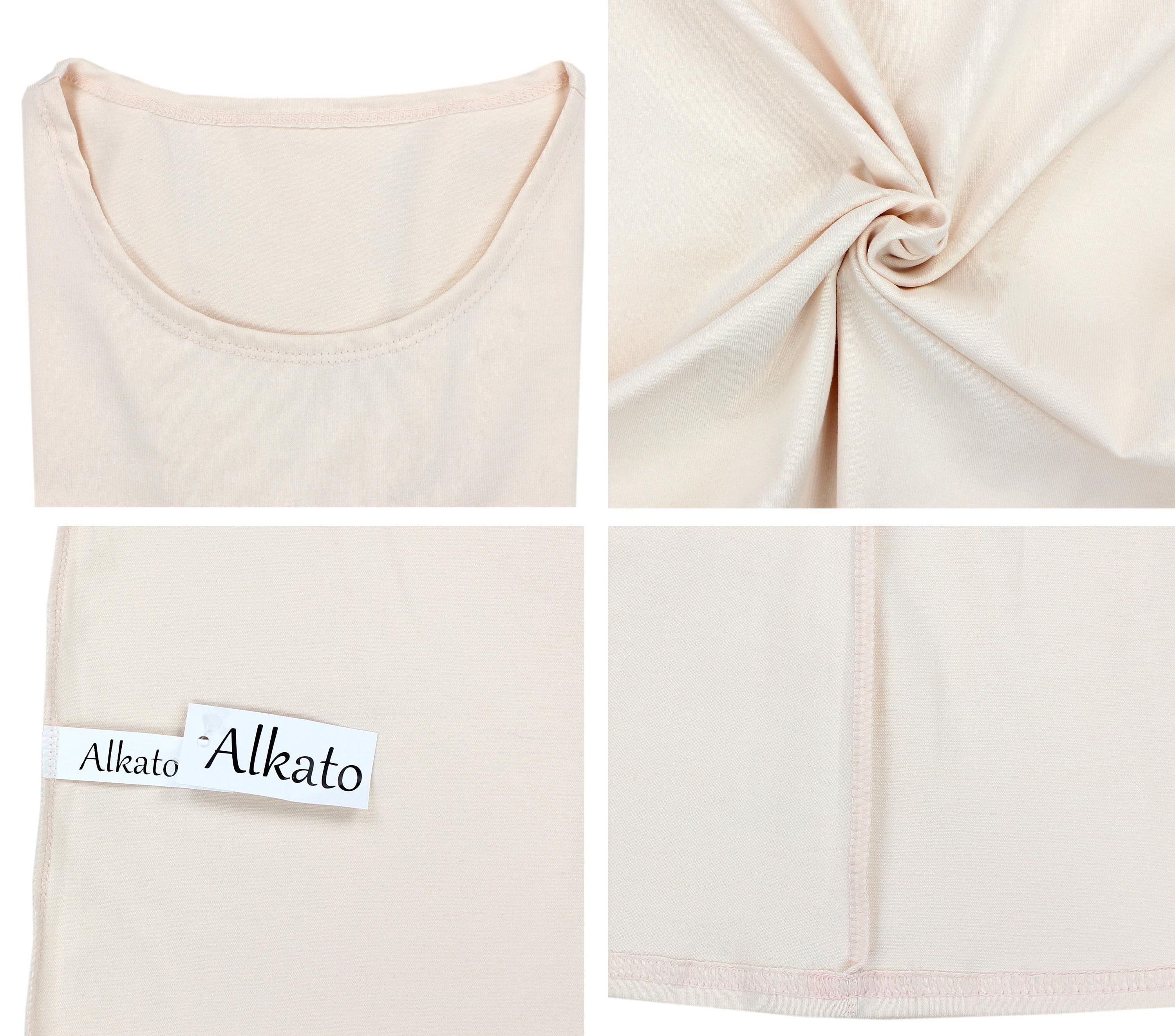 Alkato Longshirt Alkato Damen Langarm Shirt mit O-Ausschnitt