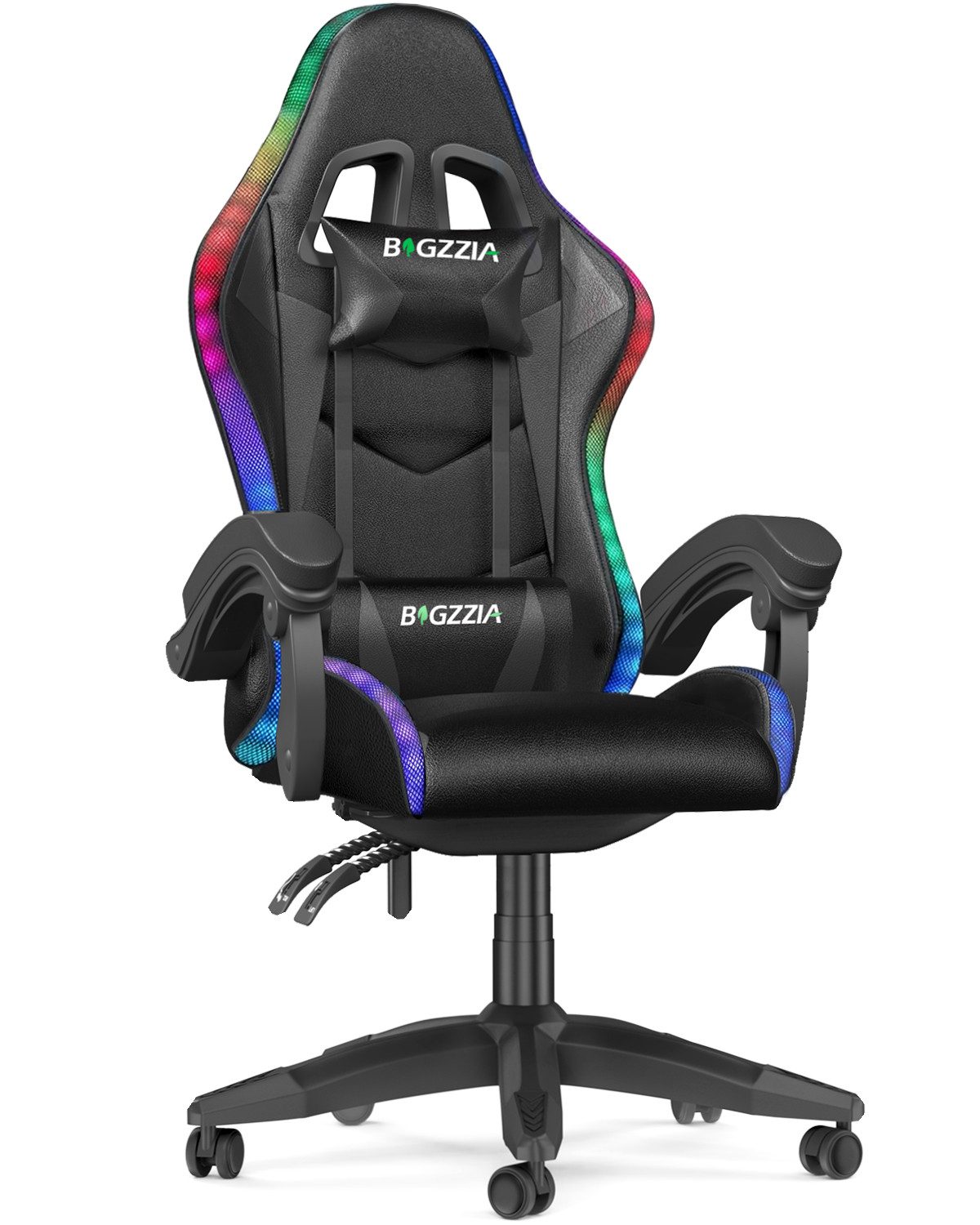 Gywowken Gaming-Stuhl mit LED - Gaming Chair Ergonomisch - 90-155° Rückenlehne