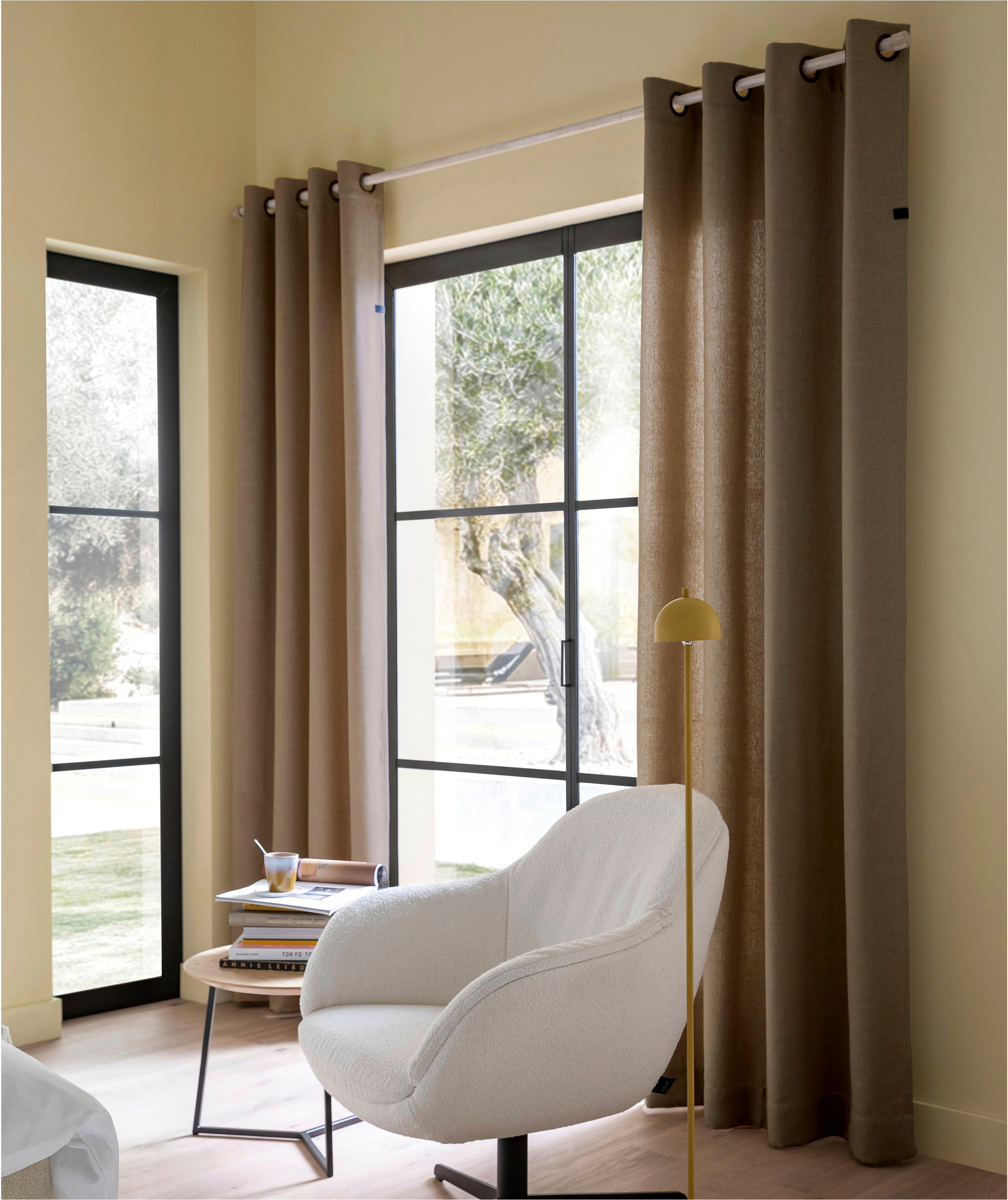 SCHÖNER WOHNEN-Kollektion Gardine Coast (1 St), Ösen, blickdicht, Polyester, strukturierte Leinenoptik im modernen Dessin