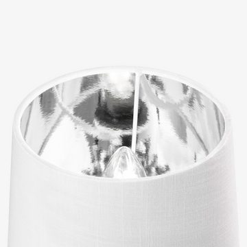 Navaris Lampenschirm 2x Lampenschirm Tischlampe E14 rund - 15,2cm - Weiß Silber