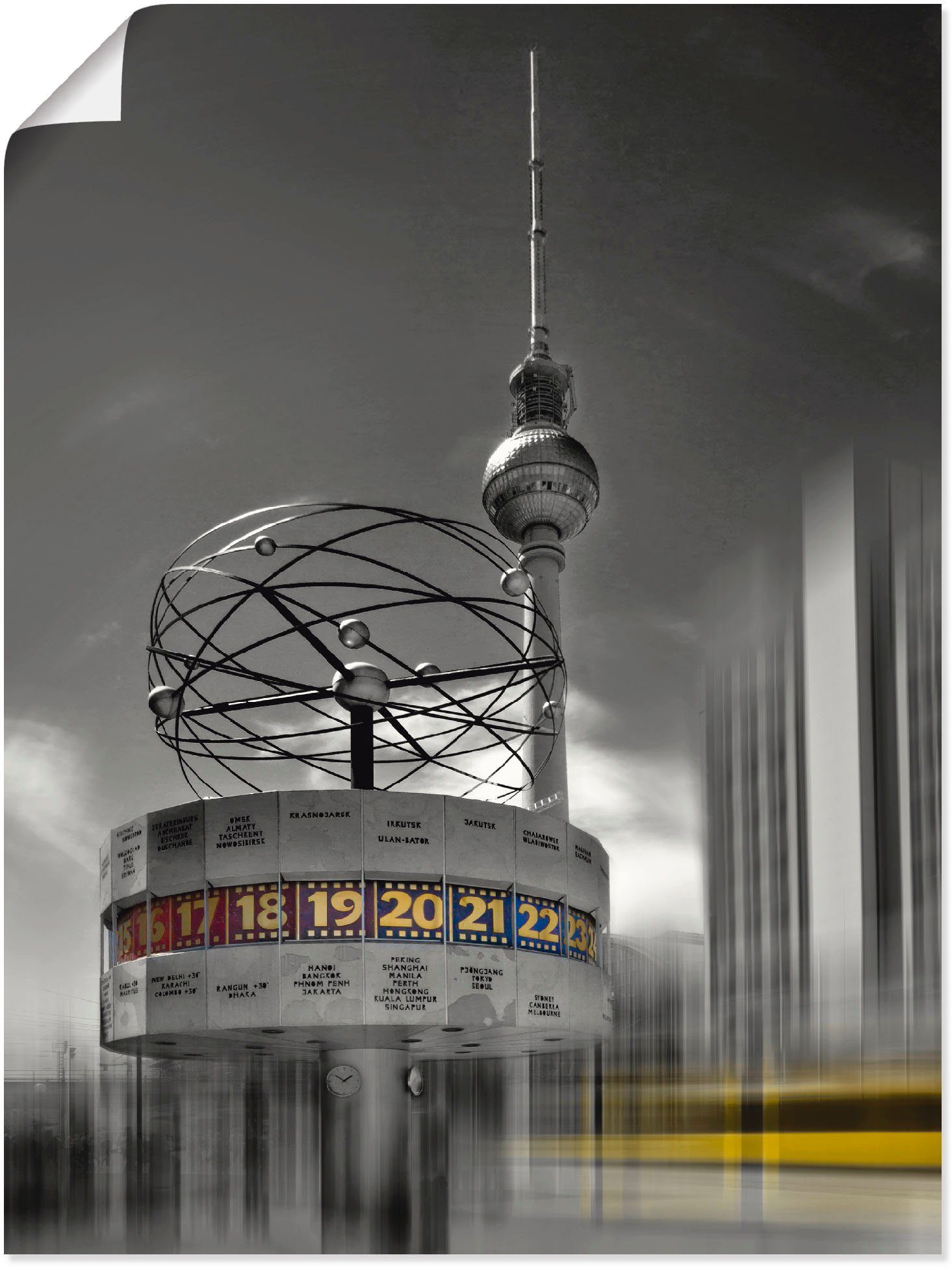Artland Wandbild Dynamische-Kunst Berlin Alexanderplatz, Gebäude (1 St), als Alubild, Leinwandbild, Wandaufkleber oder Poster in versch. Größen
