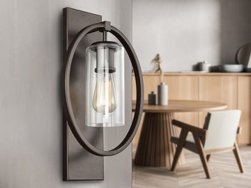 meineWunschleuchte LED Wandleuchte, LED wechselbar, warmweiß, innen ausgefallene Designer-lampen Treppenhaus Industrial Style H 46cm