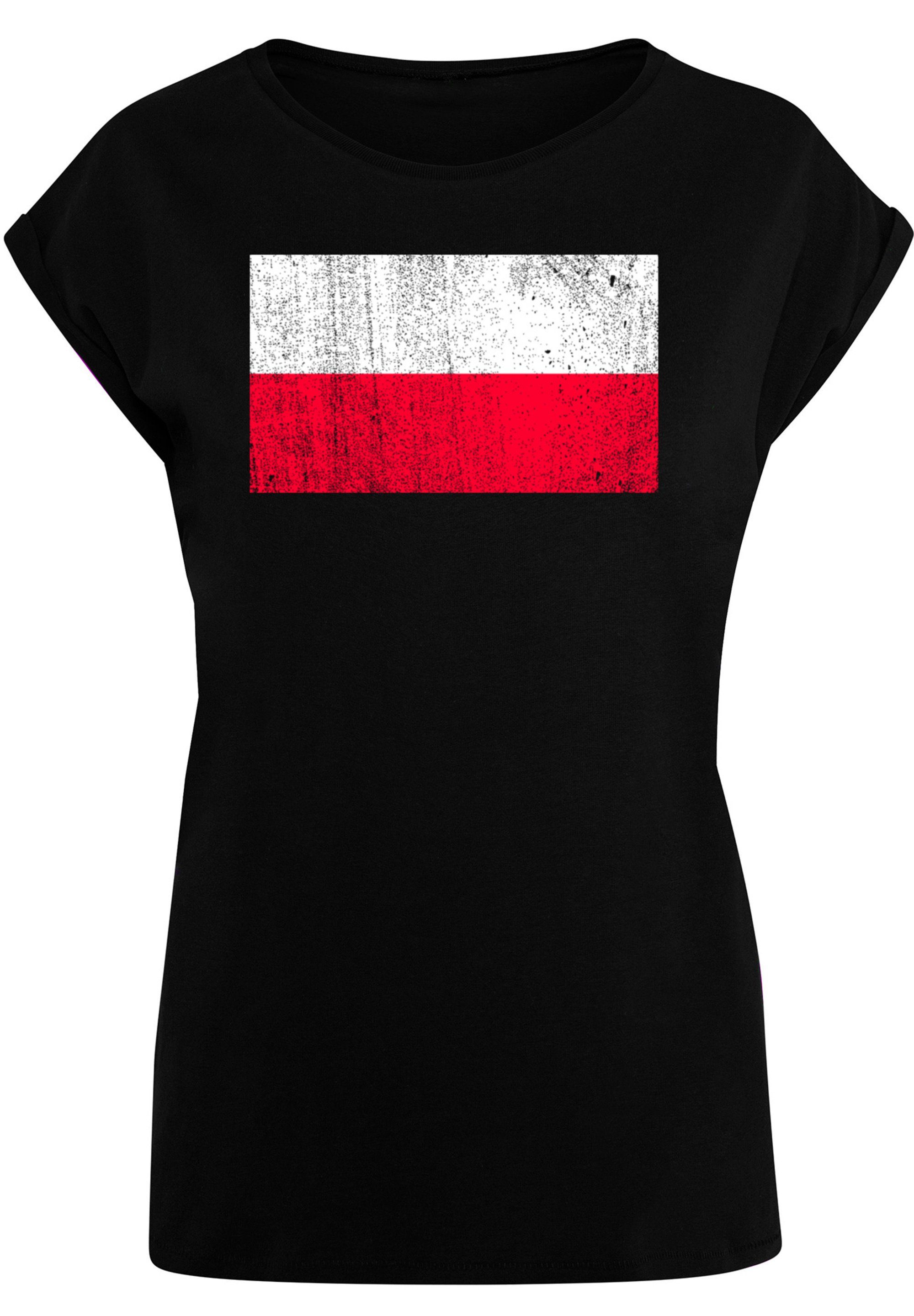 F4NT4STIC T-Shirt Poland Polen groß Flagge distressed und M 170 Größe Model trägt Print, cm ist Das