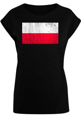 F4NT4STIC T-Shirt Poland Polen Flagge distressed Print