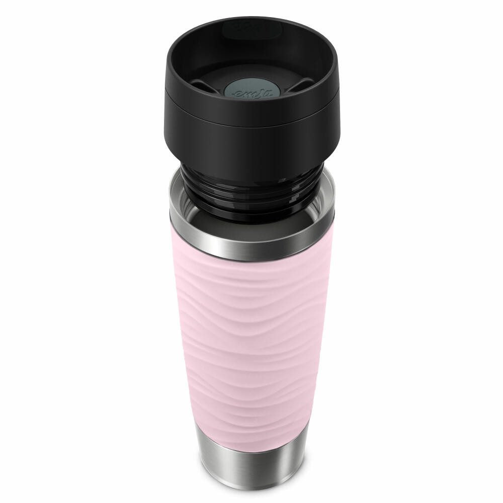 Emsa Thermobecher Travel Mug Classic Pastellrosa, 500 ml, Edelstahl, PP, Silikon