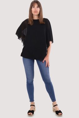 malito more than fashion Chiffonbluse 10732 Schlupfbluse Blusenshirt asymmetrisch geschnitten Einheitsgröße