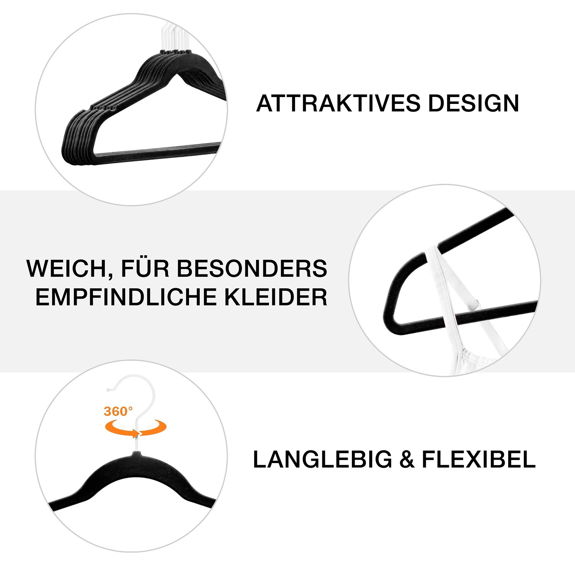 StickandShine Kleiderbügel Samt Kleiderbügel verschiedenen Farben günstig online kaufen