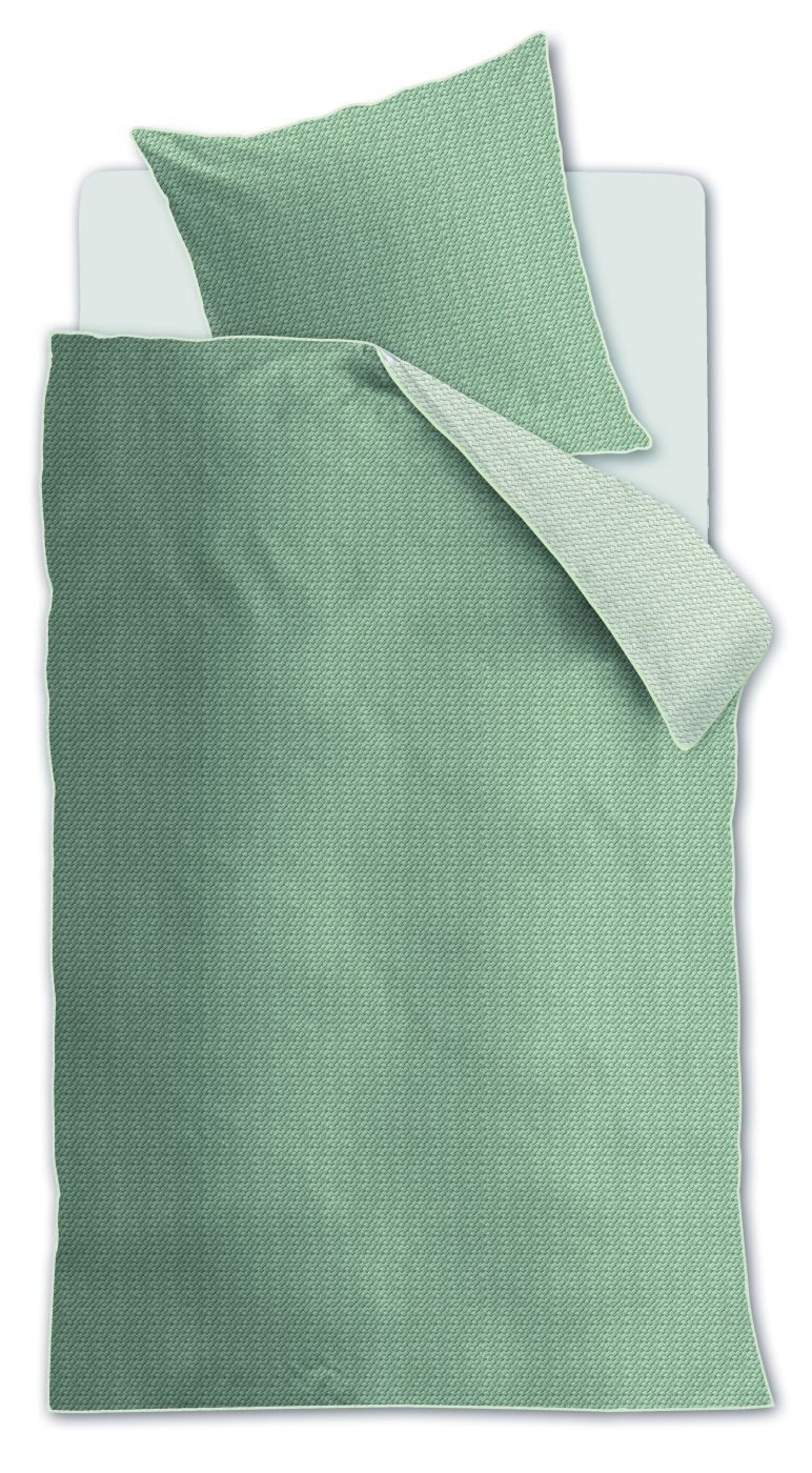 Rivièra Maison Bettwäsche Bettwäsche DE RM Bambu Green 135x200 Grün, Baumwolle, 1 teilig, 135 x 200 cm + 1x 80 x 80 cm