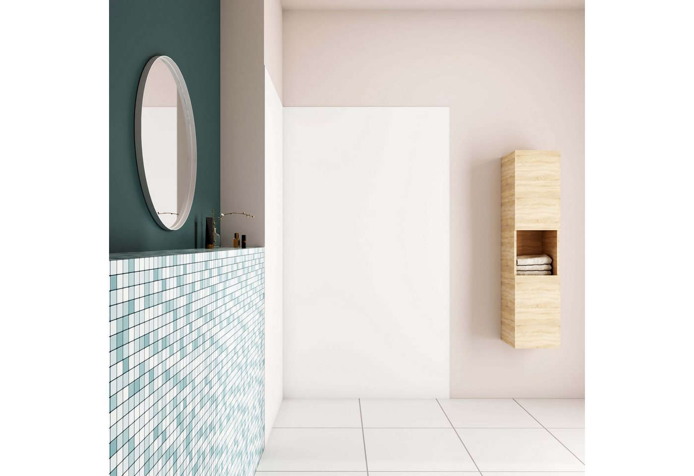 Thumbnail - AICA Duschwand Duschrückwand Weiß PE-Aluminiumpaneele wasserdichte Dushwandpaneele