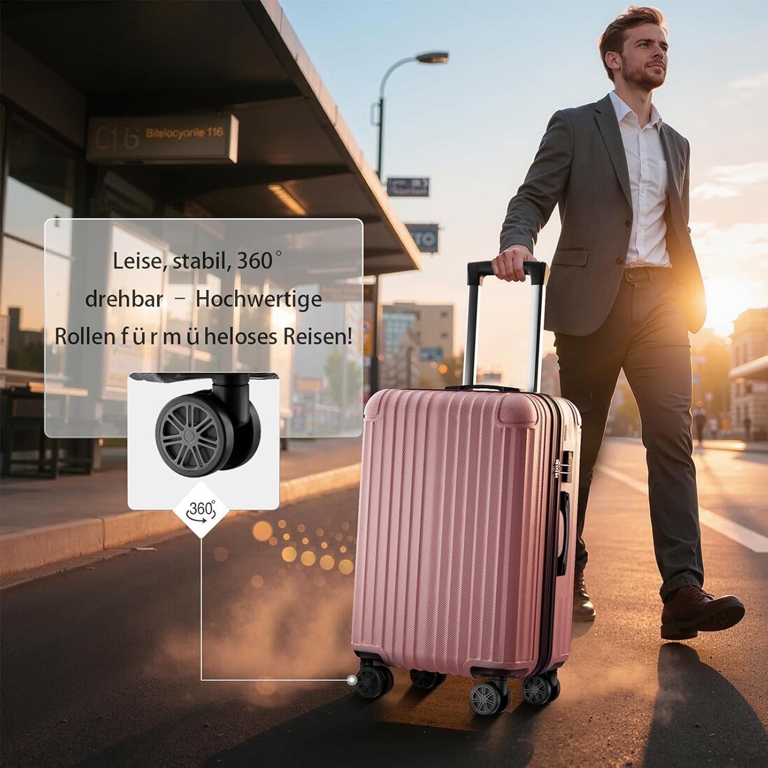 Abistab Hartschalen-Trolley Voyager S/M/L/Set Hartgepäck, 4 Rollen, Reiseko günstig online kaufen