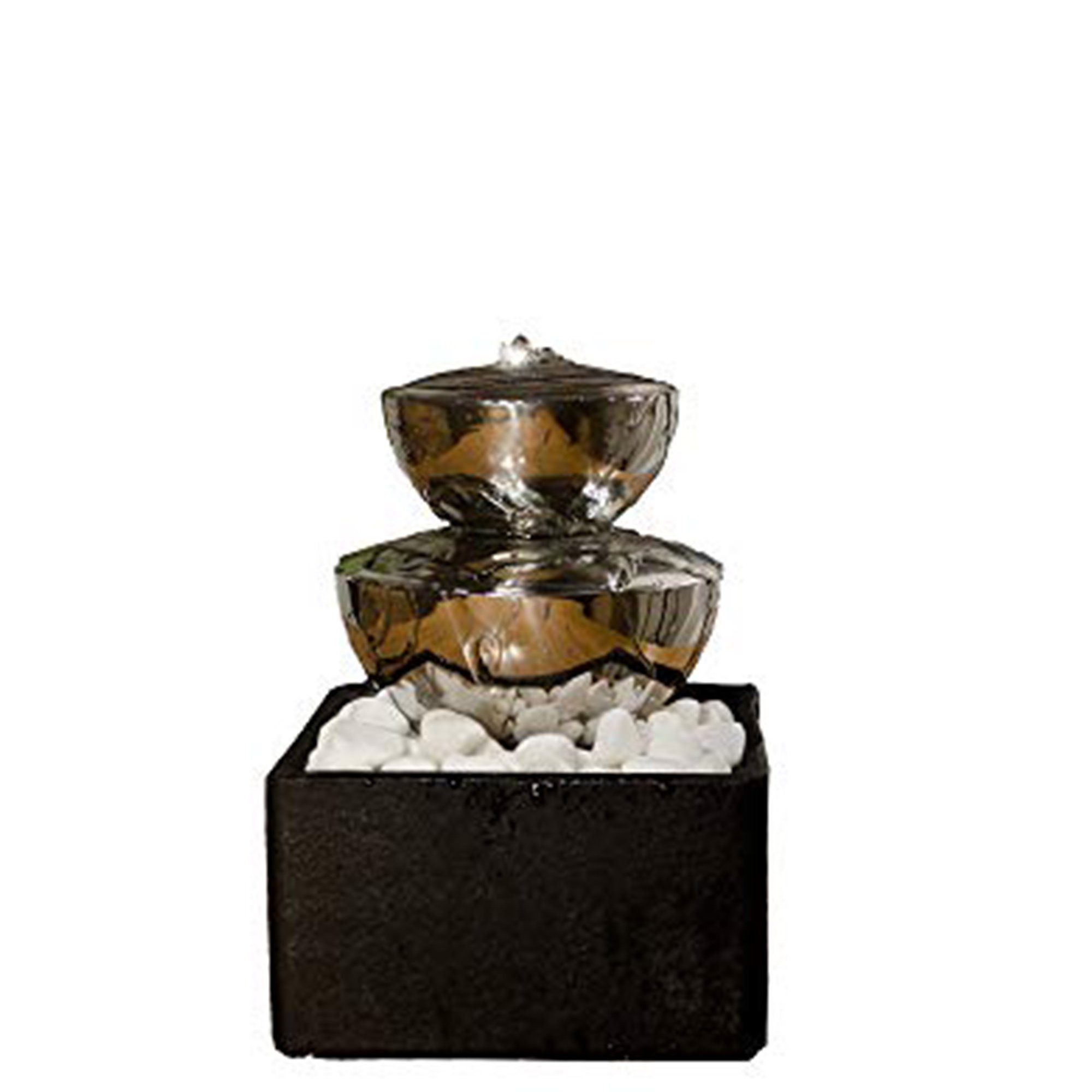 Köhko Zimmerbrunnen Köhko Tischbrunnen 25010 Dekobrunnen aus Edelstahl mit LED-Beleuchtung