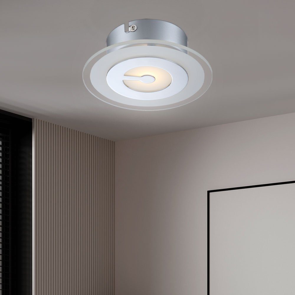 LED Deckenleuchte LED Wohnzimmerleuchte Deckenleuchte, Warmweiß, verbaut, etc-shop Glas LED-Leuchtmittel fest Esszimmer