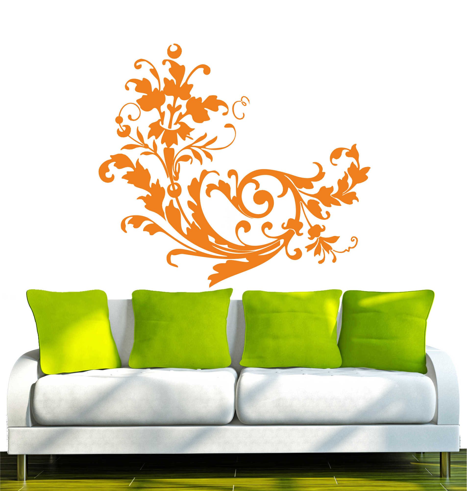 INDIGOS UG Wandtattoo Wandtattoo - Wandaufkleber - w298 Blume Ranke Pflanze