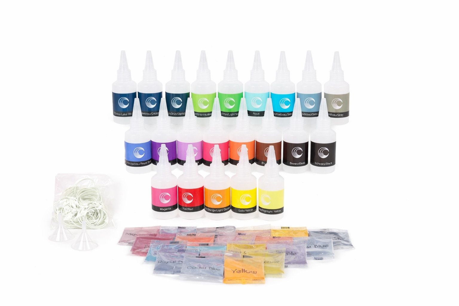 CREATEST Bastelfarbe Batikfarben-Set mit 20 Farben DIY Textilfarbe für Fashion & Spaß, Ideal für T-Shirts, Schals & Taschen aus Baumwolle, Leinen & mehr