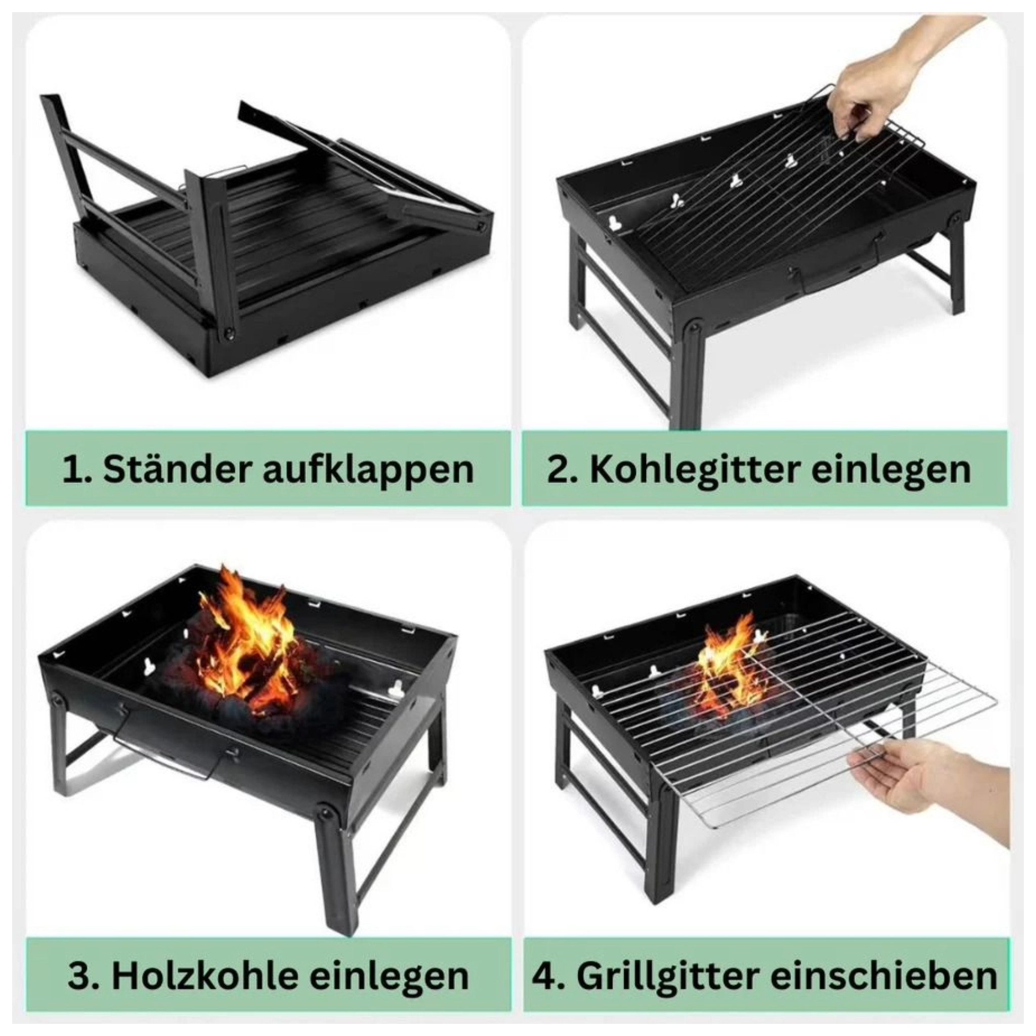 IMEX Tischgrill IMEX tragbarer mini BBQ Gill 44x29x23cm kompakt 1,5 kg