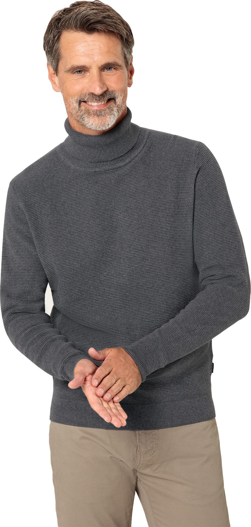 Otto Kern Rollkragenpullover Edle Reiskornstruktur