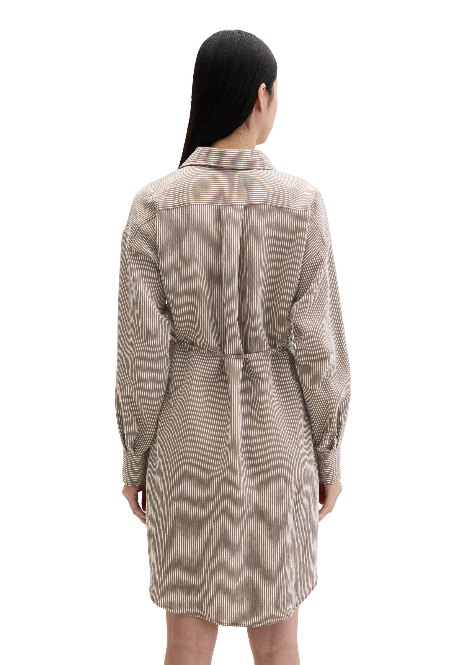 Marc O'Polo Blusenkleid Gestreiftes Crinkle-Blusenkleid regular fit aus LEN günstig online kaufen