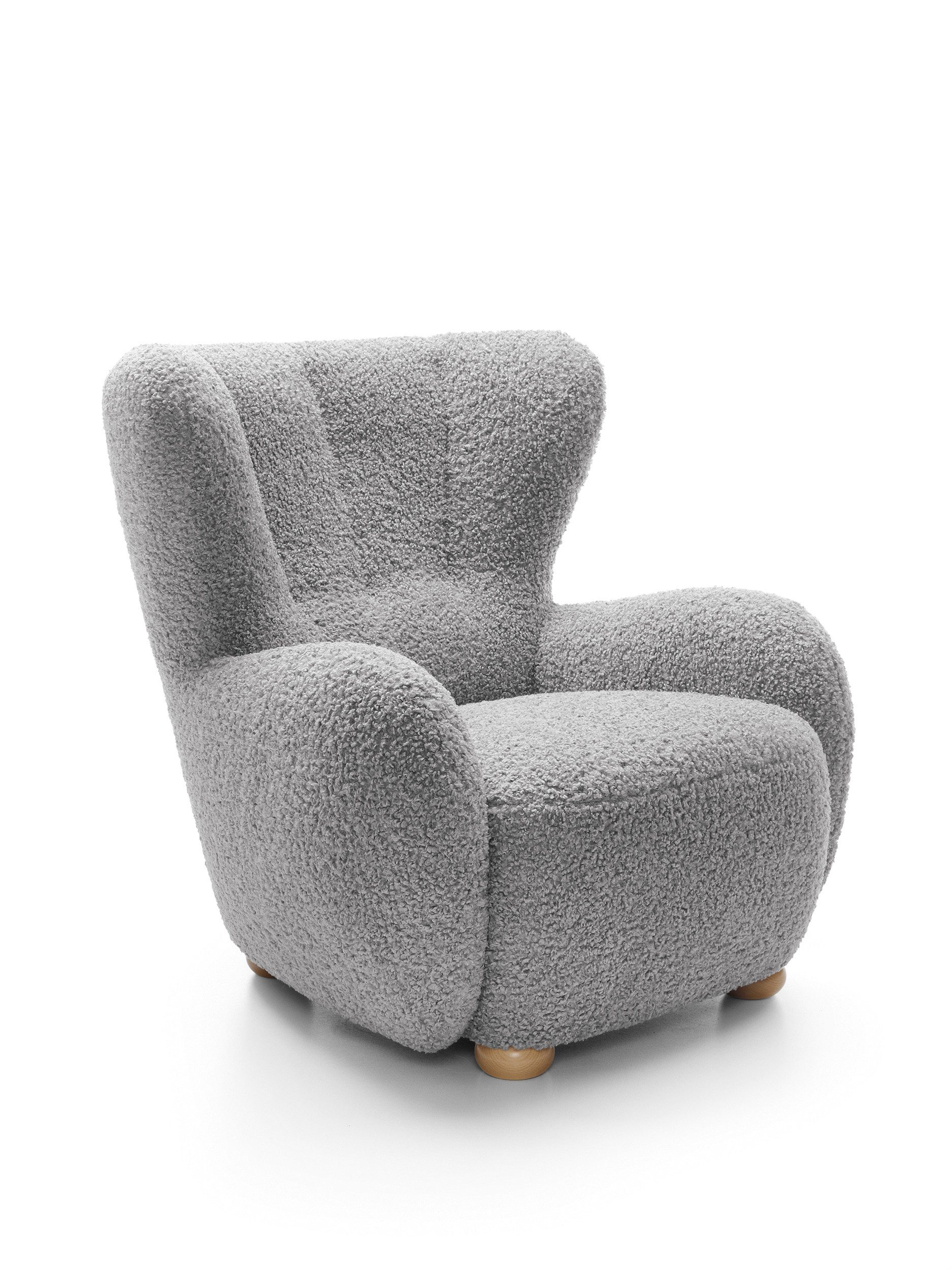 Goldstoff Sessel HUGSY Relaxsessel Boucle mit hoher Rückenlehne – Skandi & günstig online kaufen