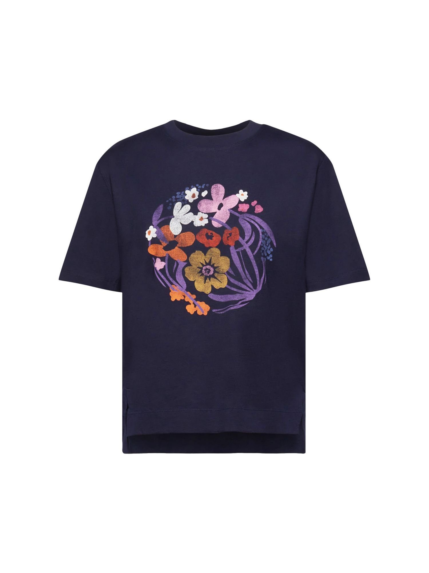 NAVY Blumen-Print Esprit mit T-Shirt T-Shirt (1-tlg)