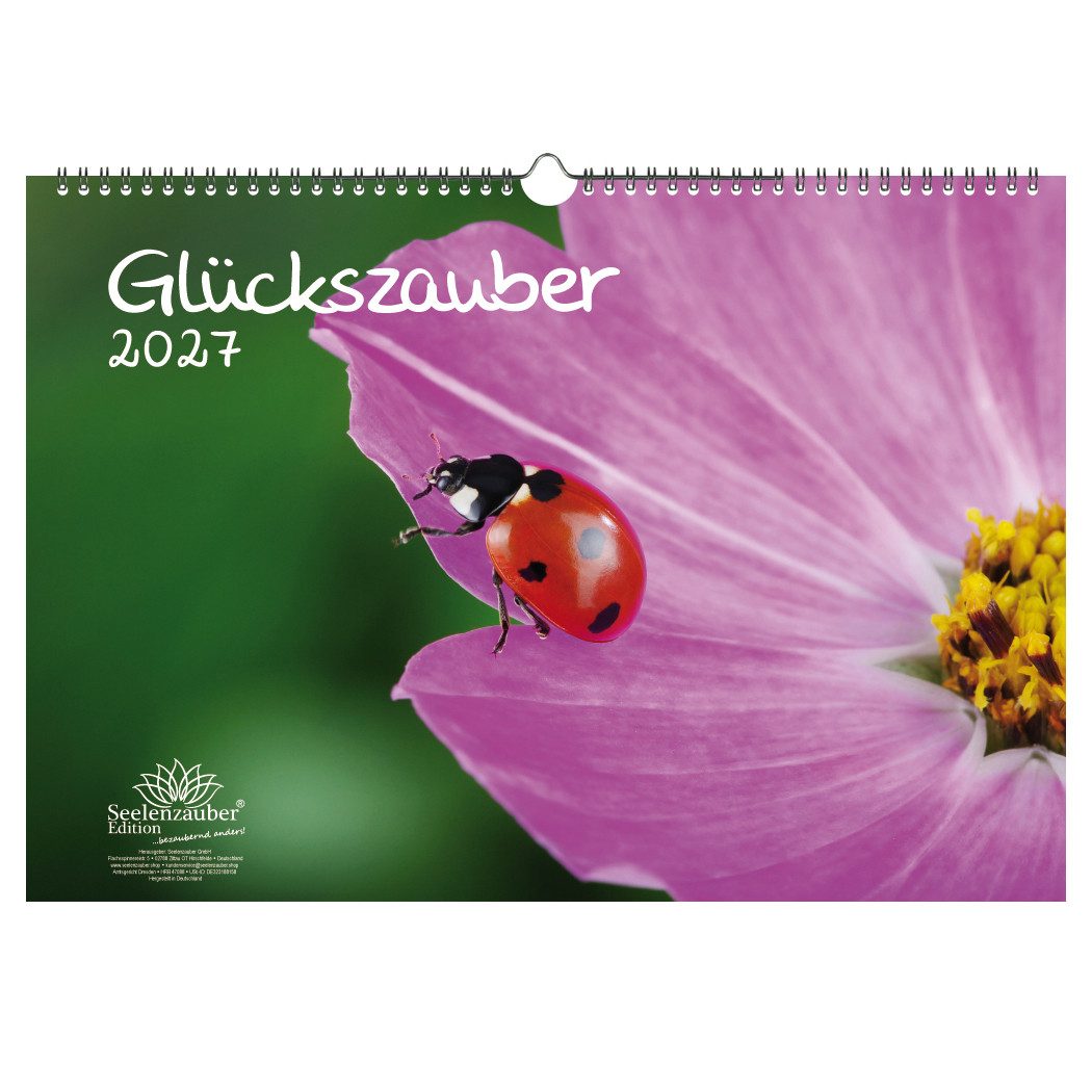 Seelenzauber Wandkalender Glückszauber DIN A3 Kalender für 2027 Glück Klee Schwein Seelenzauber