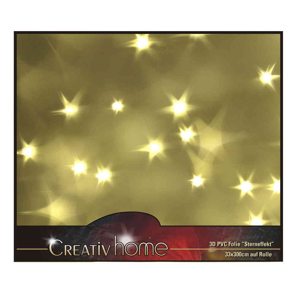 Gasper Dekorationsfolie 3D PVC Folie STERNEFFEKT 33x300cm. Hologramm- Lichteffekt-Folie
