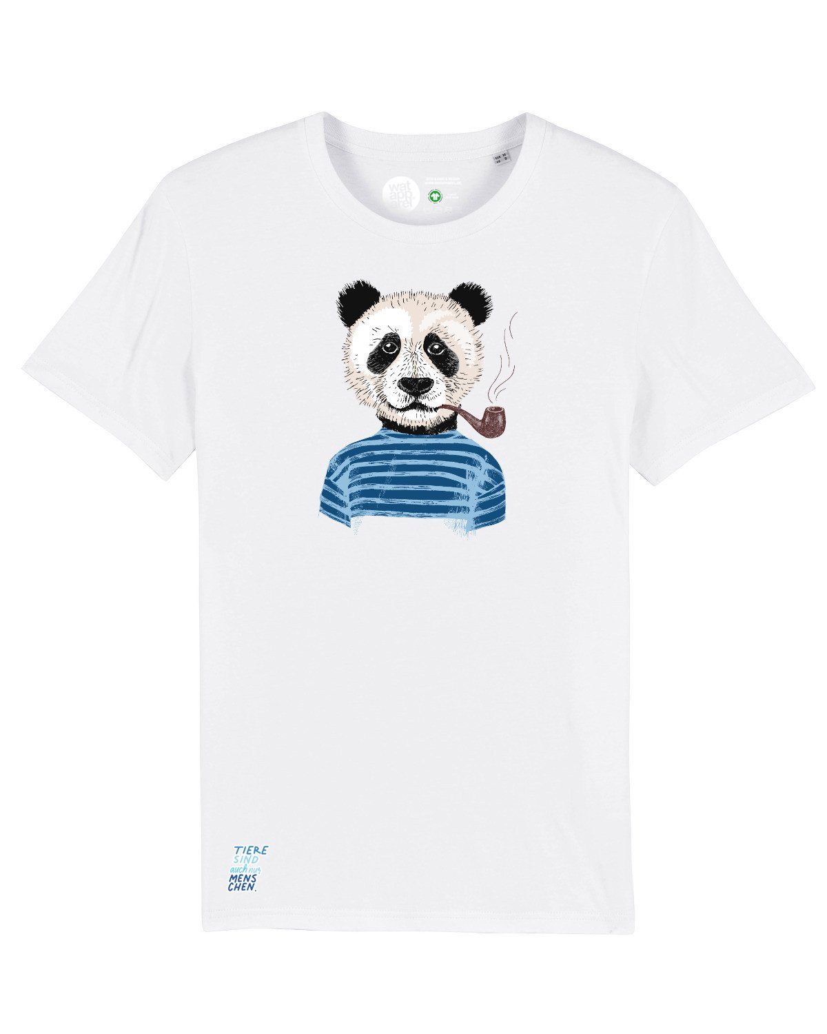 wat? Apparel Print-Shirt Panda (1-tlg) weiß